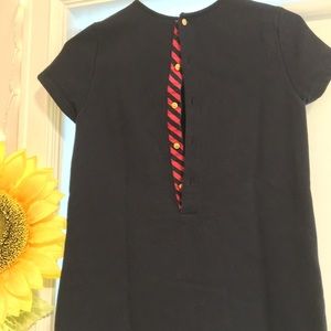 Navy Blue Short Sleeve Button down dress w Pockets